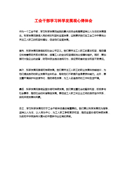 工会干部学习科学发展观心得体会 (2)