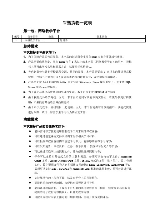 最新整理采购货物一览表.doc