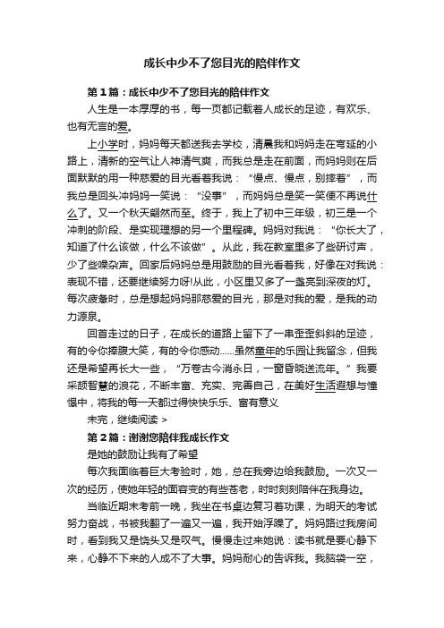 成长中少不了您目光的陪伴作文