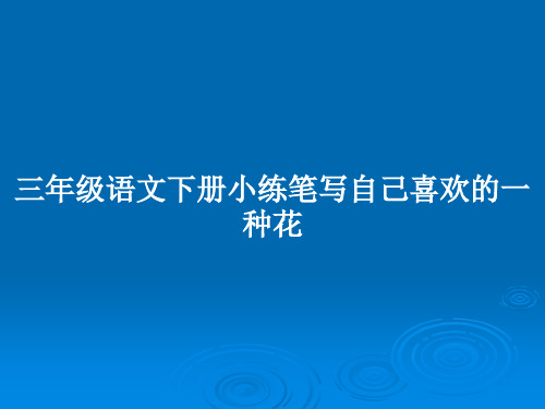 三年级语文下册小练笔写自己喜欢的一种花PPT教案