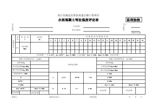 水泥混凝土弯拉强度评定表