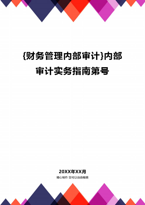 {财务管理内部审计}内部审计实务指南第号