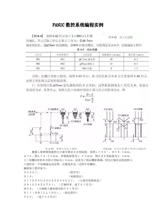 FANUC数控系统编程实例