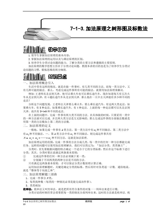 小学奥数：加法原理之树形图及标数法.专项练习及答案解析