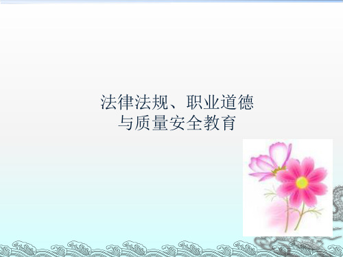 法律法规职业道德培训 课件