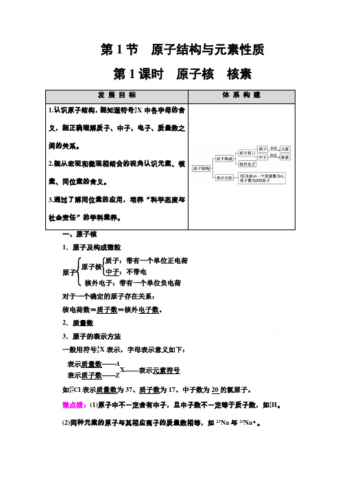 (教学指导) 原子核 核素Word版含解析