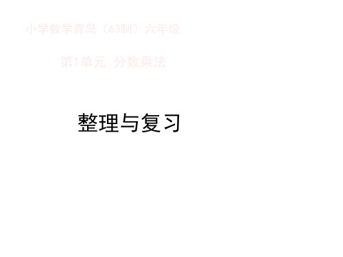 青岛版(六三制)小学六年级数学上册第一单元《整理与复习》优教课件