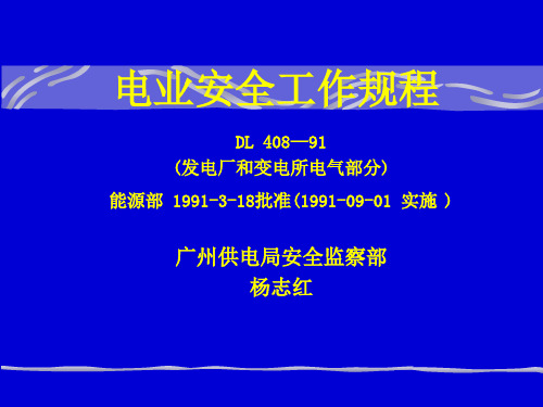 电业安全工作规程(发电厂和变电所部分)解读讲课稿共243页