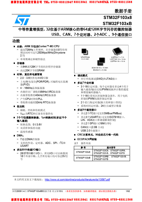 STM32103F电器特性