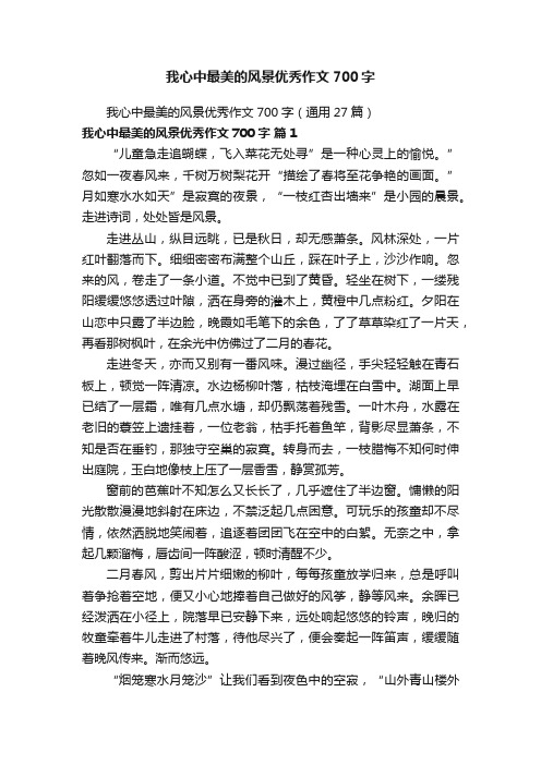 我心中最美的风景优秀作文700字