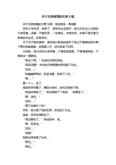 关于兄弟感情的文章3篇