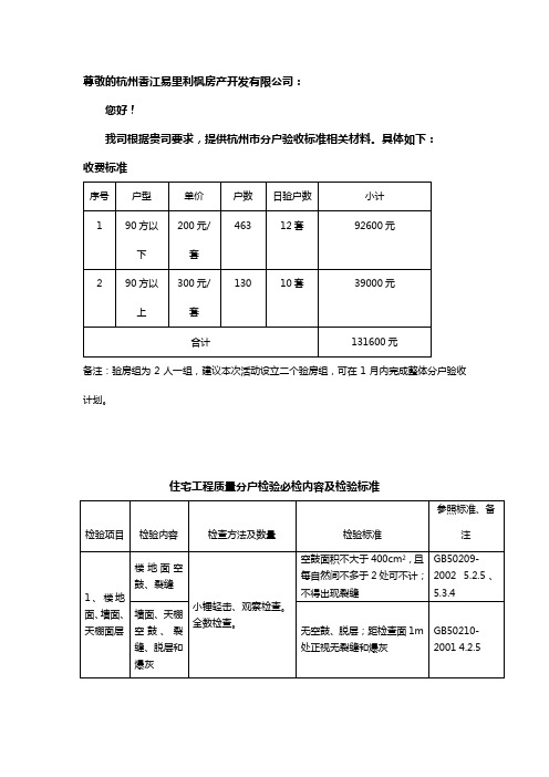 杭州市分户验收标准