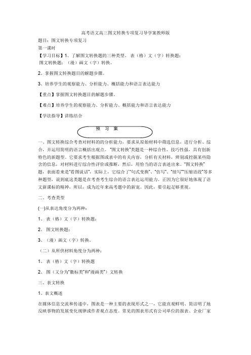 2020高考语文高三图文转换专项复习导学案教师版+图文转换专项练习含答案