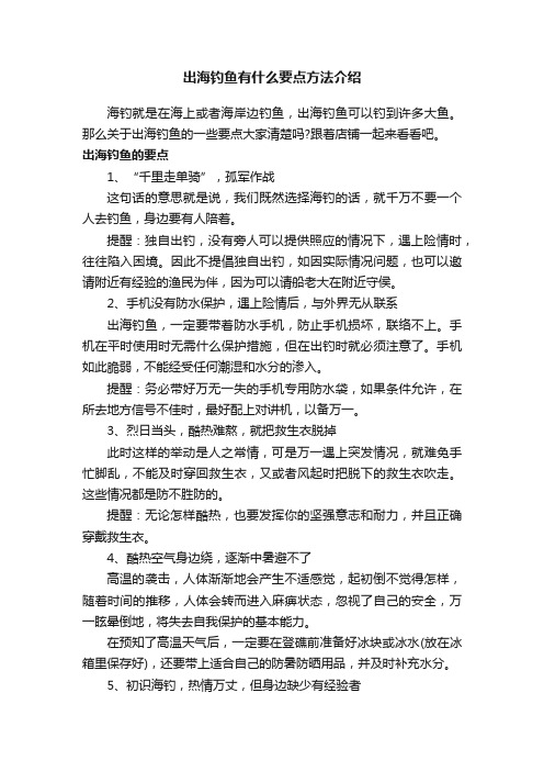 出海钓鱼有什么要点方法介绍