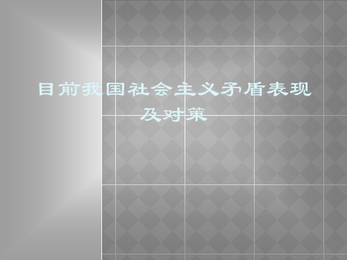 目前我国社会主义矛盾表现及对策