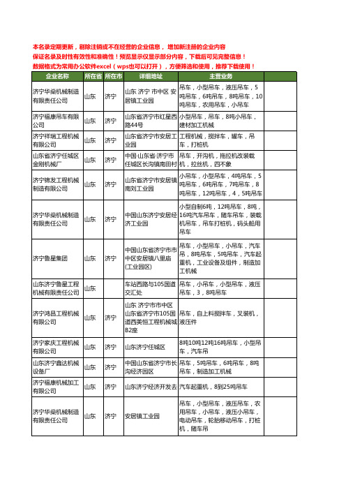 新版全国济宁吊车工商企业公司商家名录名单联系方式大全101家