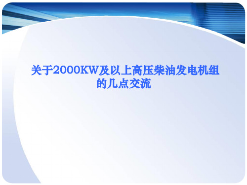 2000KW及以上发电机组几点技术交流(tiao)