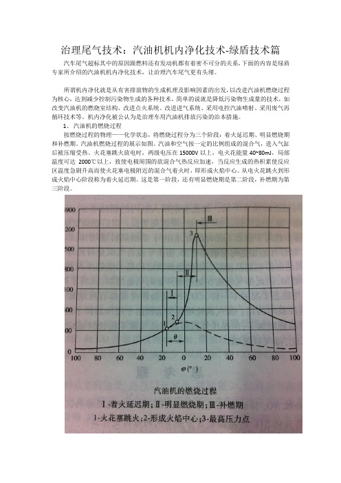 治理尾气技术：汽油机机内净化技术-绿盾技术篇