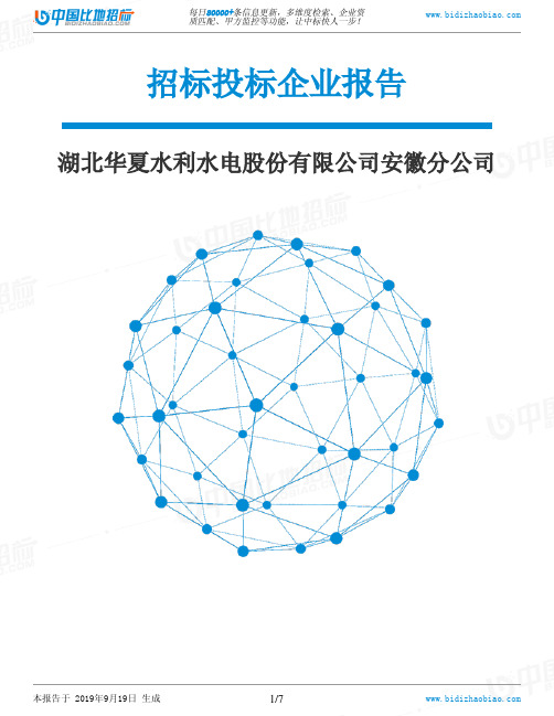 湖北华夏水利水电股份有限公司安徽分公司_中标190920