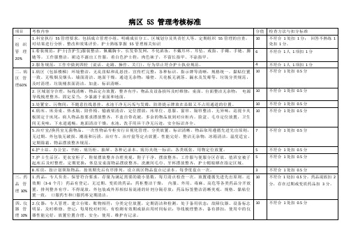 病区5S管理考核标准