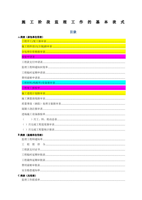 工程报验表格全