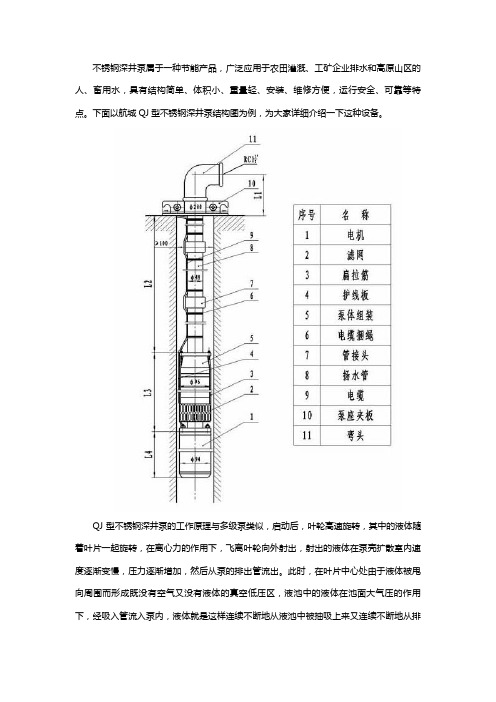 不锈钢深井泵结构图