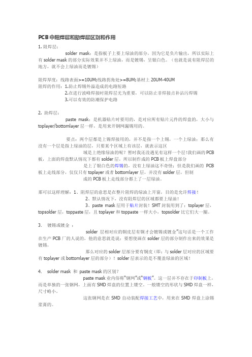 PCB中阻焊层和助焊层的区别