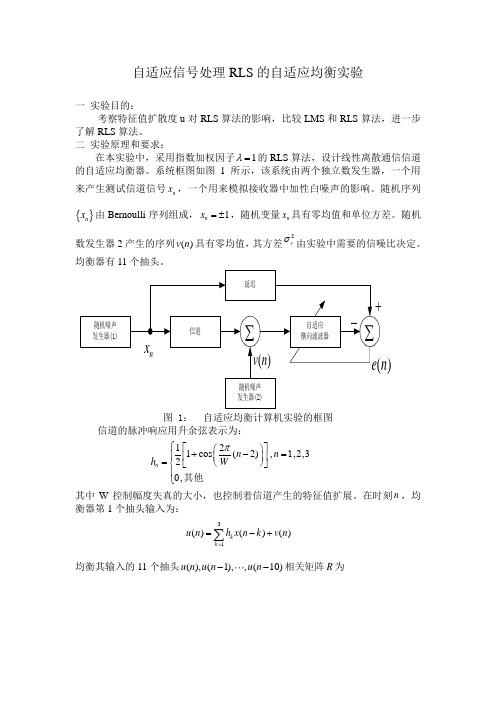 自适应信号处理RLS自适应均衡器