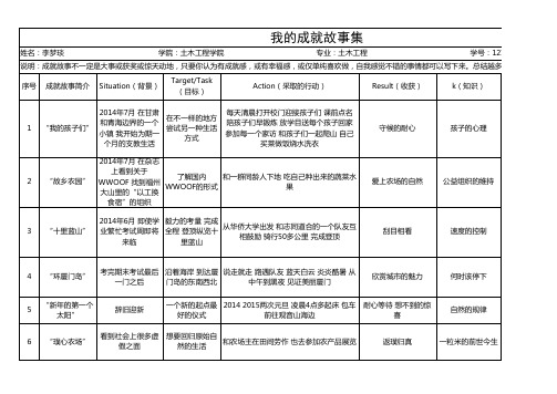 我的成就故事 模板