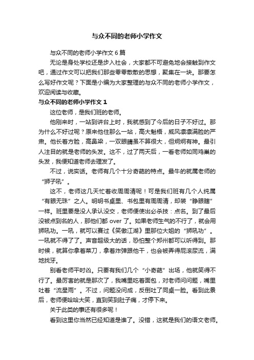 与众不同的老师小学作文6篇