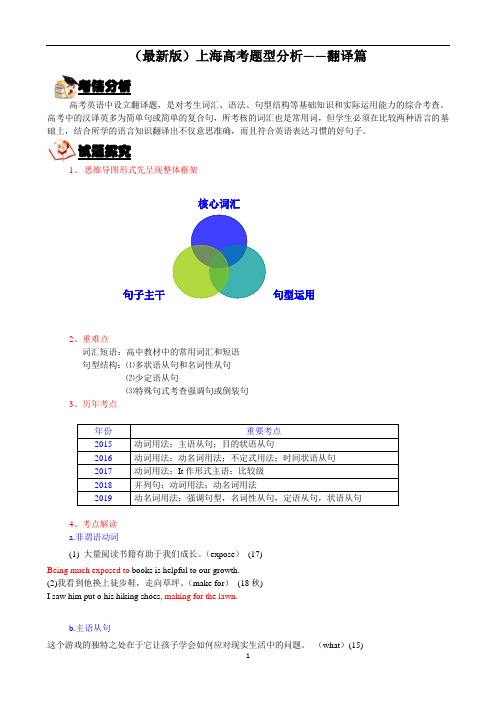 (最新版)上海高考题型分析——翻译篇