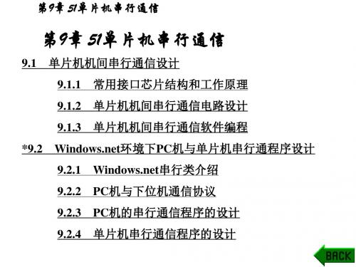 单片机原理及应用——C语言程序设计与实现第9章51单片机串行通信