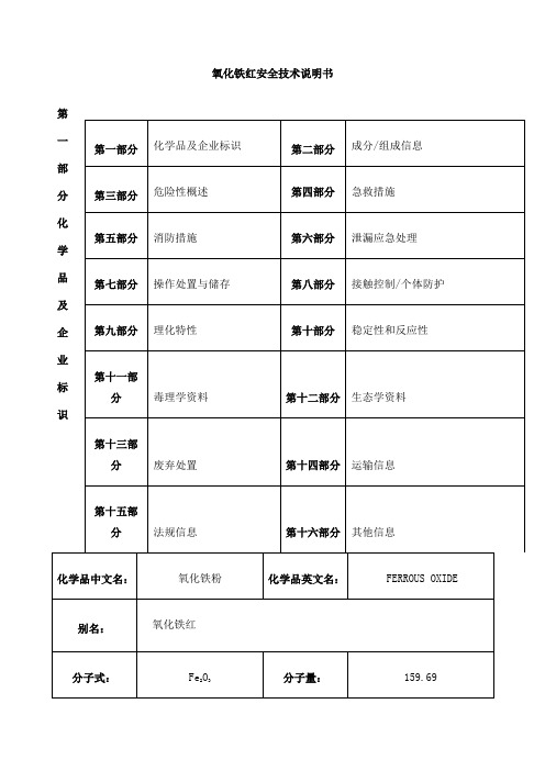 msds氧化铁红