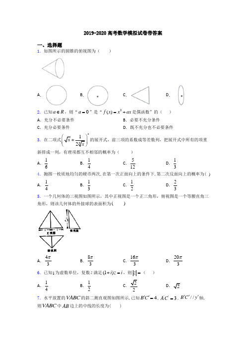 2019-2020高考数学模拟试卷带答案