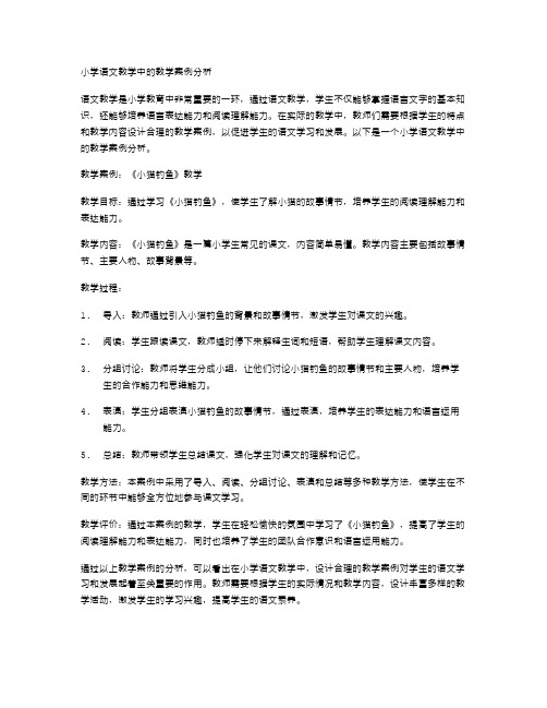 小学语文教学中的教学案例分析