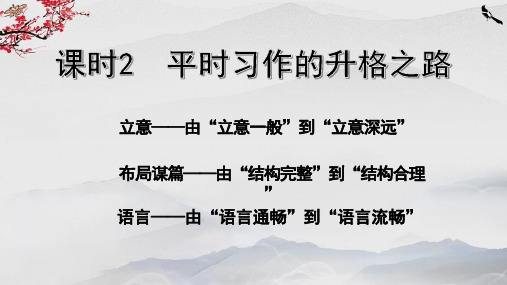 2020年中考作文第一讲：课时2  平时习作的升格之路