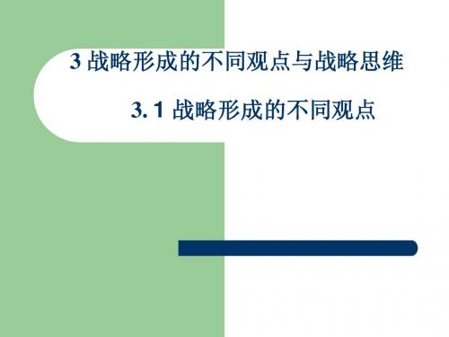 战略形成的不同观点与战略思维