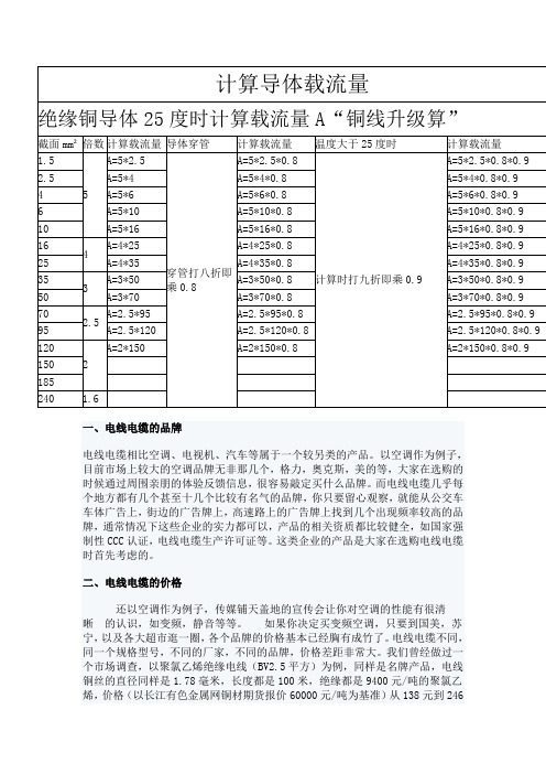 计算导体载流量