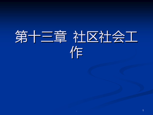 社区社会工作PPT课件