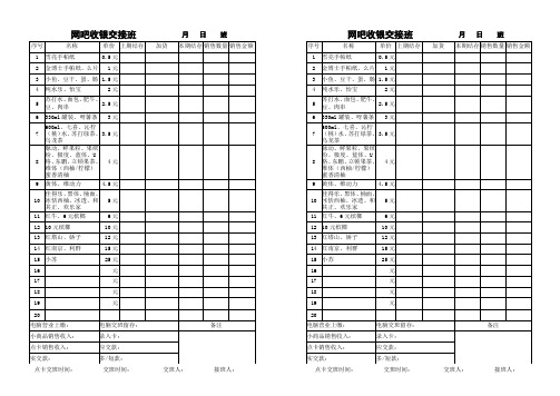 网吧收银交接班