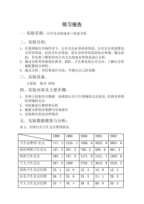 公共支出的成本-效益分析实验报告 (6)