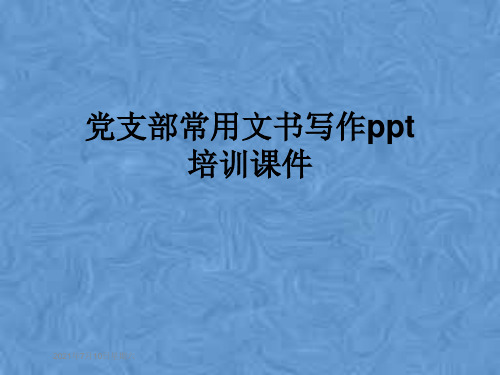 党支部常用文书写作ppt培训课件