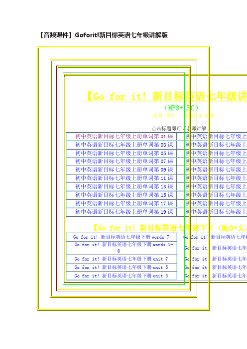 【音频课件】Goforit!新目标英语七年级讲解版