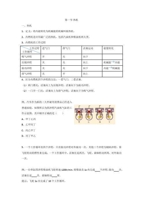 九年级物理人教版第十四章内能的利用知识点及的相应题型总结