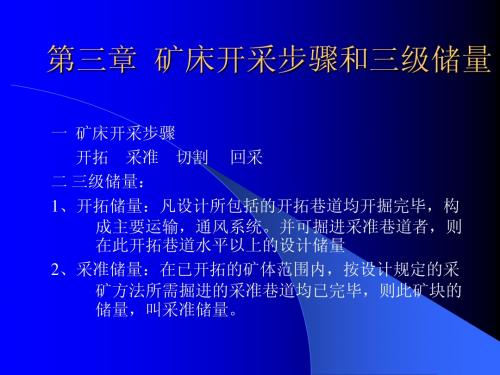 第三章 矿床开采步骤和三级储量