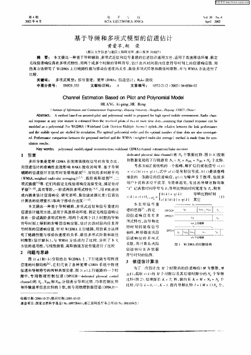 基于导频和多项式模型的信道估计