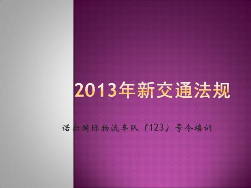 2013年新交通法规123号令