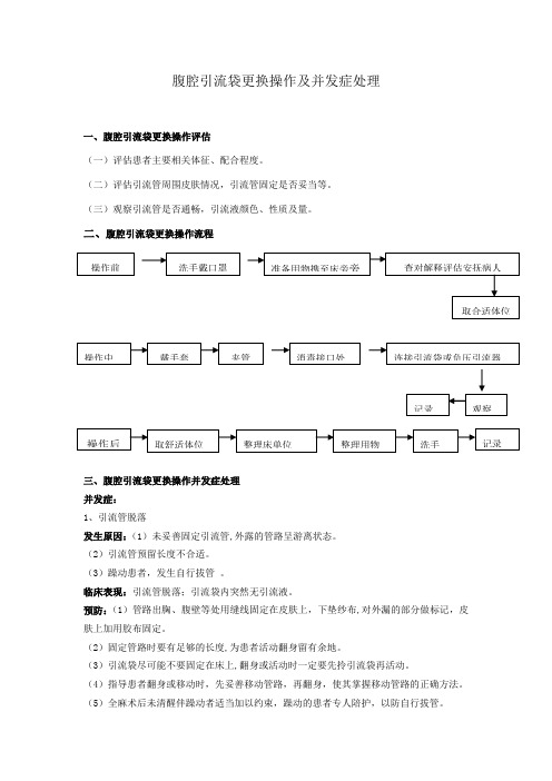 腹腔引流袋更换操作及并发症处理