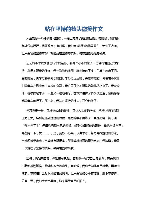 站在坚持的枝头微笑作文