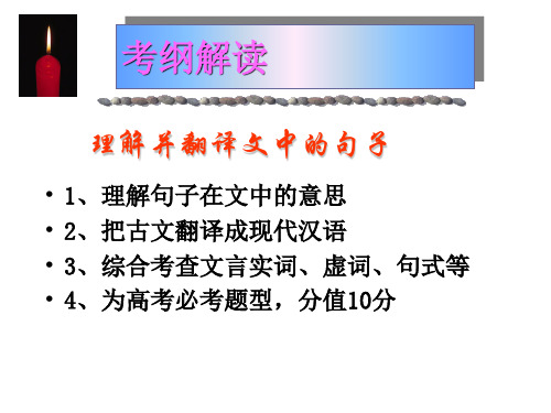 2012年用 高考文言文翻译及特殊句式